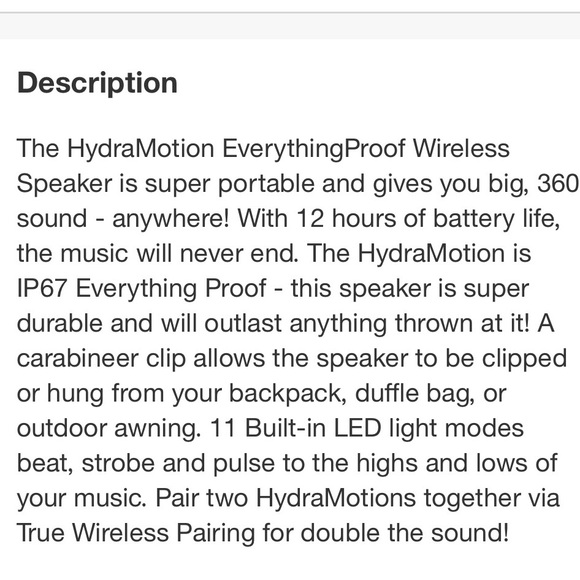 New! Altec Lansing HydraMotion Everything Proof Bluetooth Speaker - Picture 15 of 16